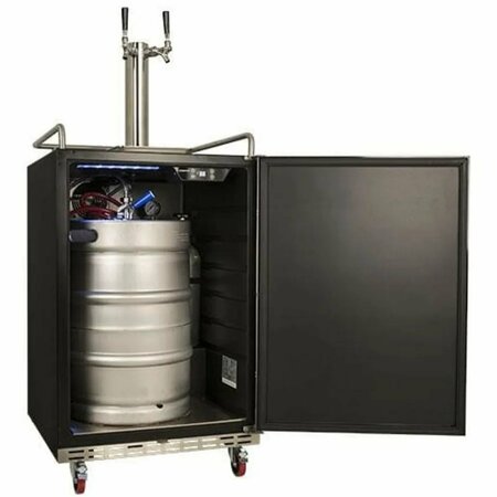 Edgestar 24 Inch Wide Double Tap Kegerator for Full Size Kegs with Electronic Control Panel KC7000SSTWIN